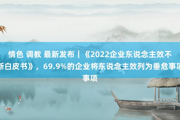 情色 调教 最新发布｜《2022企业东说念主效不断白皮书》，69.9%的企业将东说念主效列为垂危事项