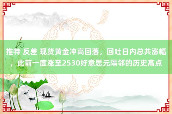 推特 反差 现货黄金冲高回落，回吐日内总共涨幅，此前一度涨至2530好意思元隔邻的历史高点