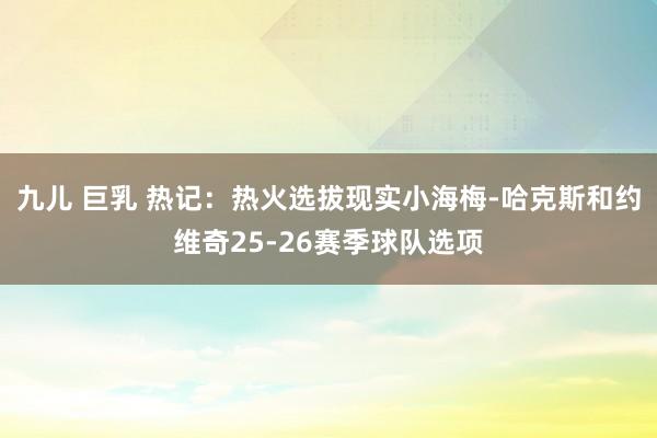 九儿 巨乳 热记：热火选拔现实小海梅-哈克斯和约维奇25-26赛季球队选项