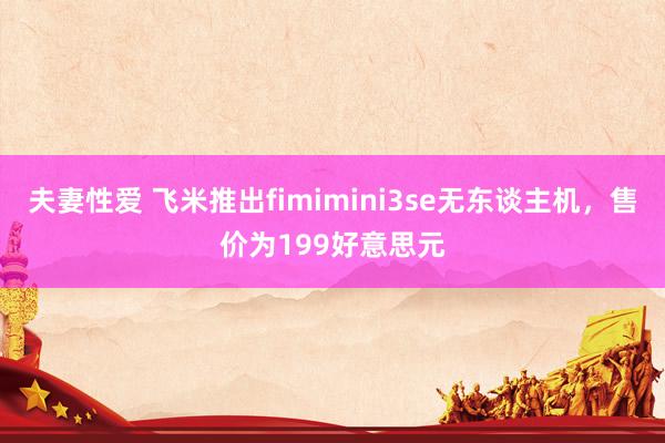 夫妻性爱 飞米推出fimimini3se无东谈主机，售价为199好意思元