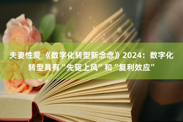 夫妻性爱 《数字化转型新念念》2024：数字化转型具有“先驱上风”和“复利效应”