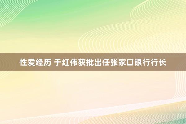 性爱经历 于红伟获批出任张家口银行行长