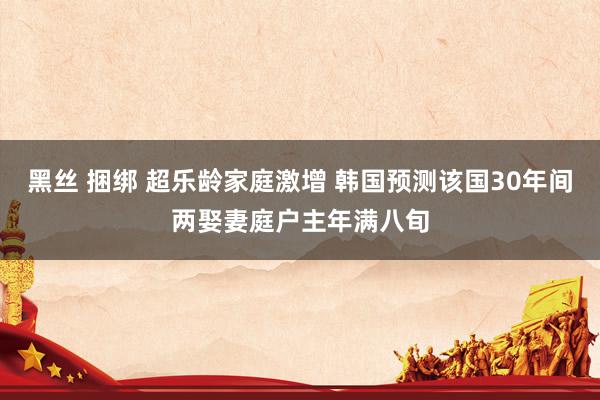 黑丝 捆绑 超乐龄家庭激增 韩国预测该国30年间两娶妻庭户主年满八旬