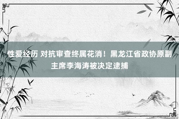 性爱经历 对抗审查终属花消！黑龙江省政协原副主席李海涛被决定逮捕