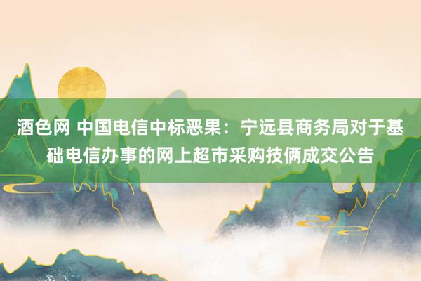 酒色网 中国电信中标恶果：宁远县商务局对于基础电信办事的网上超市采购技俩成交公告