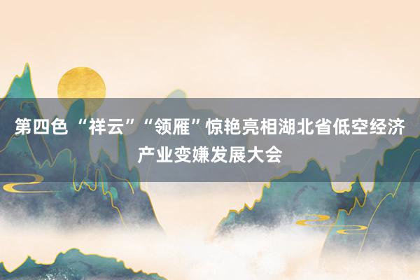 第四色 “祥云”“领雁”惊艳亮相湖北省低空经济产业变嫌发展大会