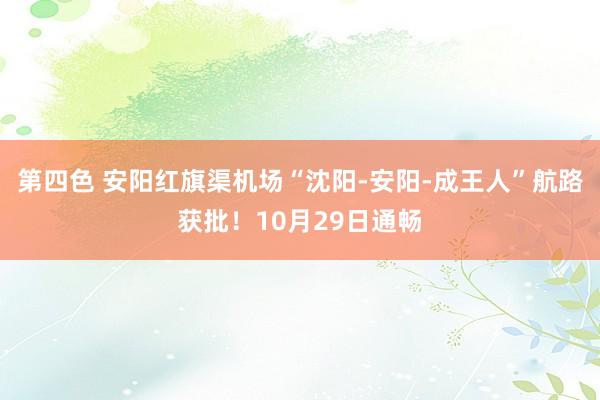 第四色 安阳红旗渠机场“沈阳-安阳-成王人”航路获批！10月29日通畅