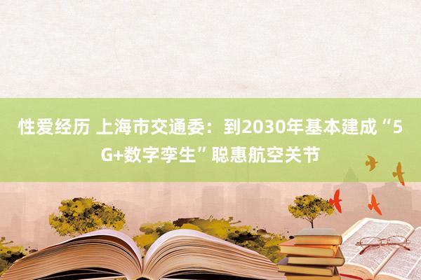 性爱经历 上海市交通委：到2030年基本建成“5G+数字孪生”聪惠航空关节