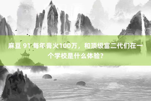 麻豆 91 每年膏火100万，和顶级富二代们在一个学校是什么体验？