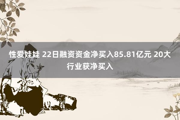 性爱娃娃 22日融资资金净买入85.81亿元 20大行业获净买入