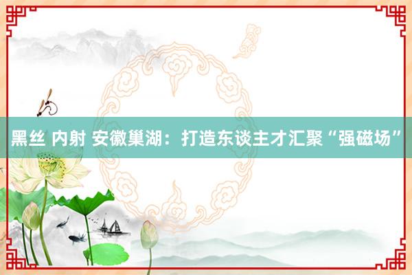 黑丝 内射 安徽巢湖：打造东谈主才汇聚“强磁场”