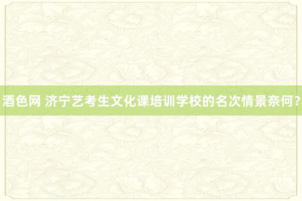 酒色网 济宁艺考生文化课培训学校的名次情景奈何？