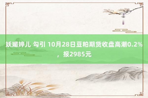 妖媚婷儿 勾引 10月28日豆粕期货收盘高潮0.2%，报2985元