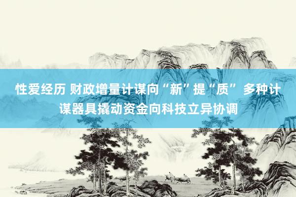 性爱经历 财政增量计谋向“新”提“质” 多种计谋器具撬动资金向科技立异协调