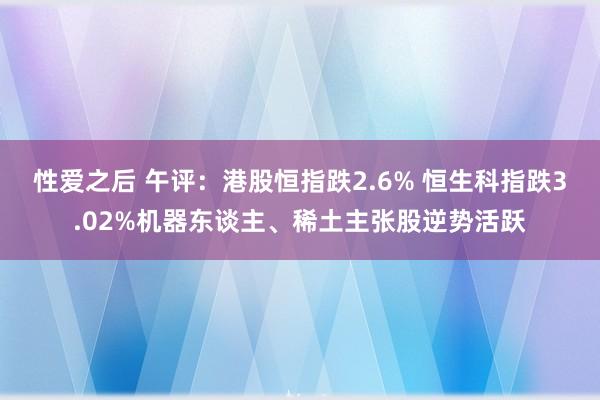 性爱之后 午评：港股恒指跌2.6% 恒生科指跌3.02%机器东谈主、稀土主张股逆势活跃