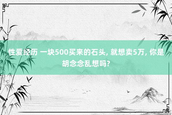 性爱经历 一块500买来的石头， 就想卖5万， 你是胡念念乱想吗?