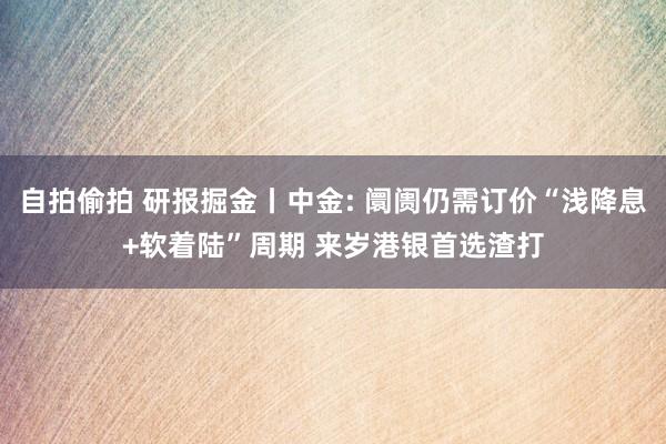 自拍偷拍 研报掘金丨中金: 阛阓仍需订价“浅降息+软着陆”周期 来岁港银首选渣打