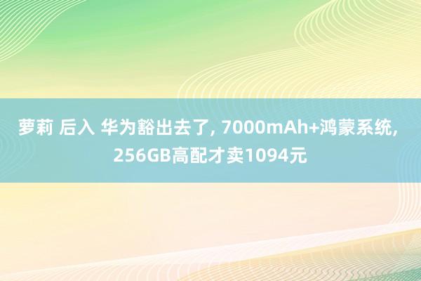 萝莉 后入 华为豁出去了， 7000mAh+鸿蒙系统， 256GB高配才卖1094元