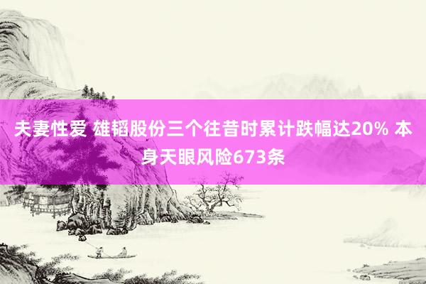 夫妻性爱 雄韬股份三个往昔时累计跌幅达20% 本身天眼风险673条