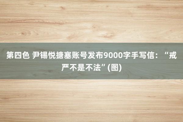 第四色 尹锡悦搪塞账号发布9000字手写信：“戒严不是不法”(图)